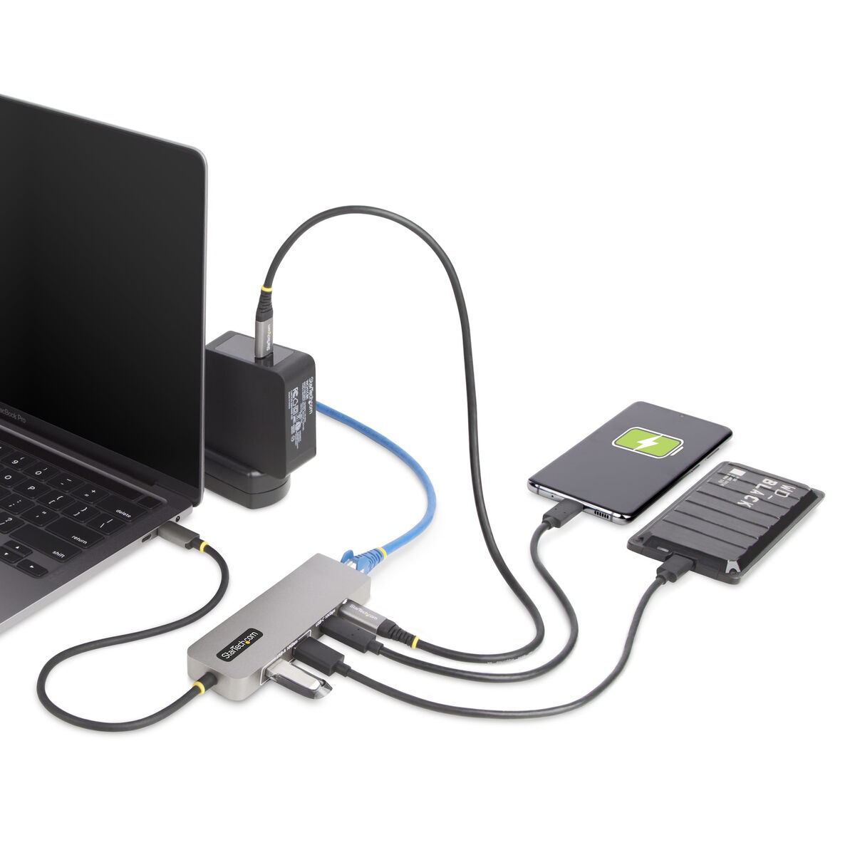 USB-C Hub Startech 10G2A1C25EPD-USB-HUB Grå